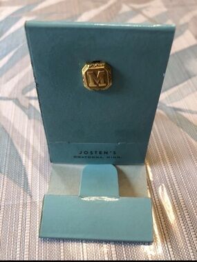 Josten’s “M” Goldtone Tie Pin - NEW